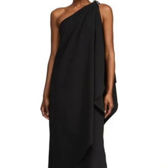 Halston Heritage Dresses & Skirts - Halston Black Aries One-Shoulder Crepe Dress